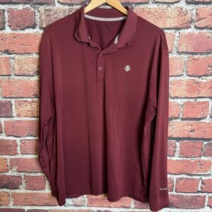 Coolibar Weekend Long Sleeve Polo Shirt XL Heather Red UPF 50+ UV